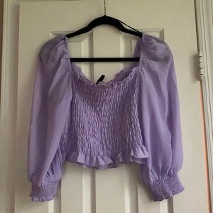 H&M Smocked Chiffon Blouse